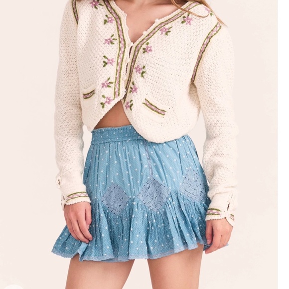 LoveShackFancy Adia Ruffle Mini Skirt - Picture 2 of 8